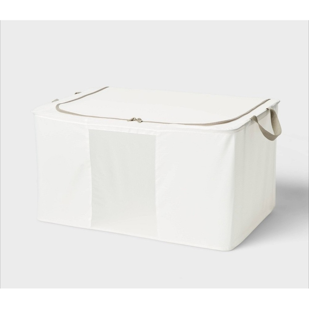 Brightroom Large Collapsible Storage Bin 24" L X 17"W X 14" H White